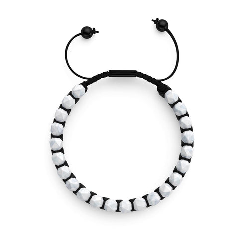 Pierre de Lune & Agate Noire | Bronze à canon | Bracelet Double Géom